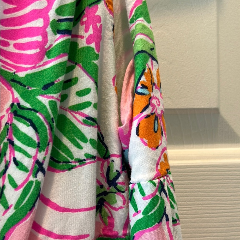 Lilly Pulitzer Tropical Pink and Green baby doll style tank shirt - Picture 12 of 14